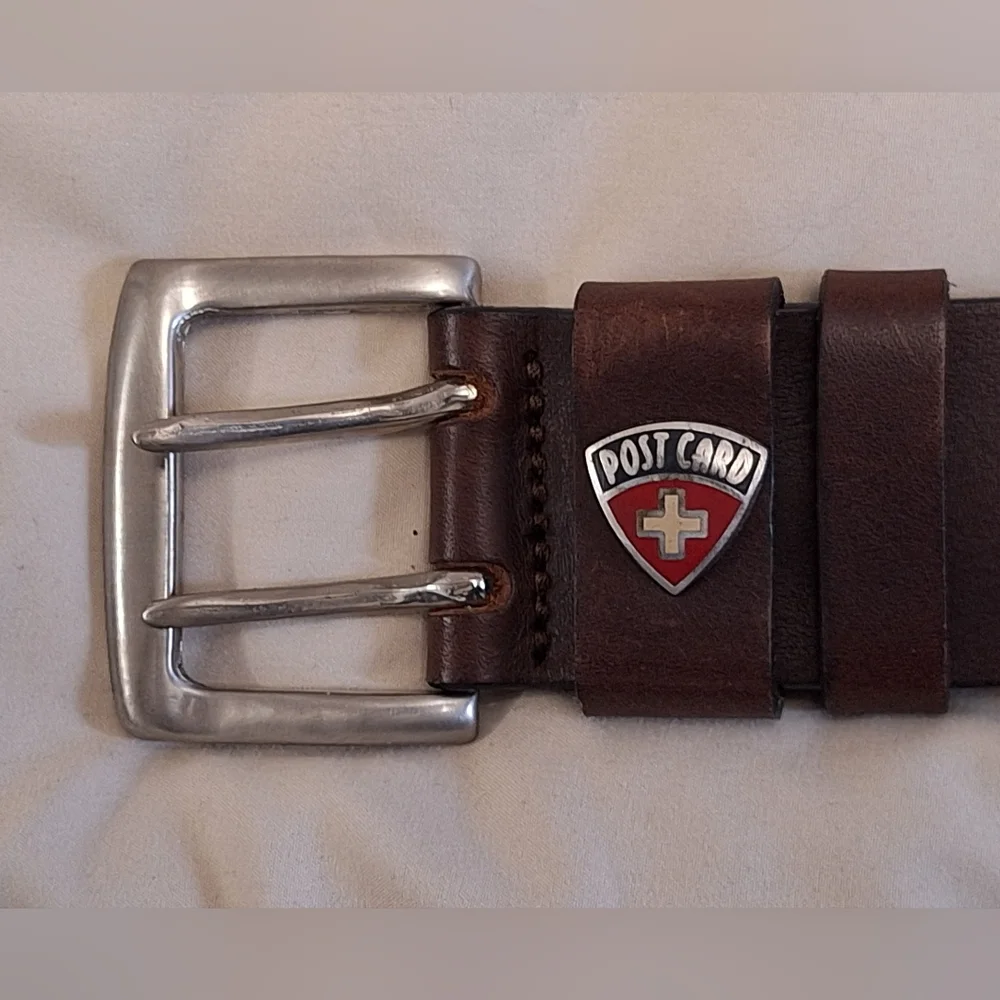 POSTCARD | Enamel Cross Crest, Dark Brown Leather Belt - Picture 5 of 14